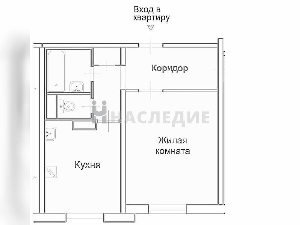 1-комнатная квартира, 42 м2 2/2 этаж, Заводской, ул. Парковая - фото 10